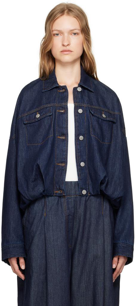 Dries Van Noten Blue Round Denim Jacket - Jackets - Free