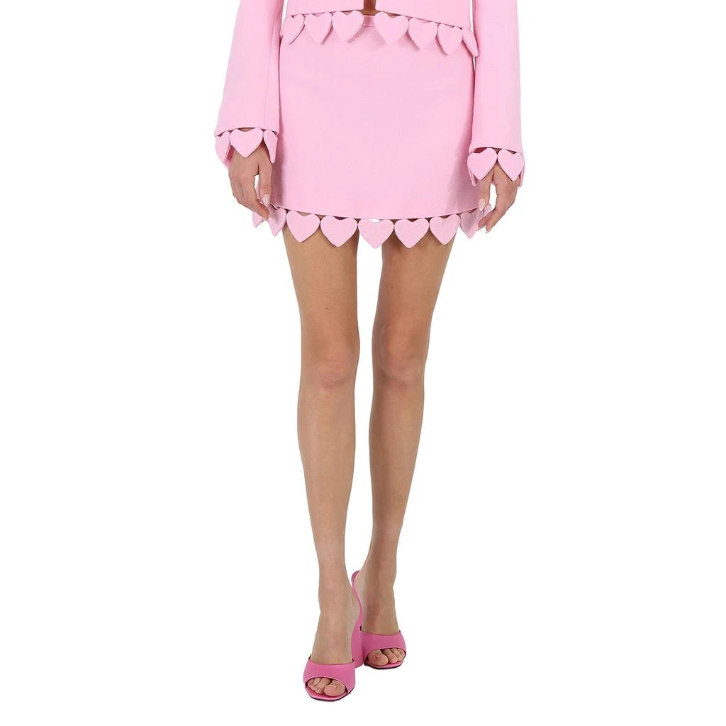 Mach & Mach Ladies Pink Heart-Shaped Crystal-Trim A-Line Skirt 1