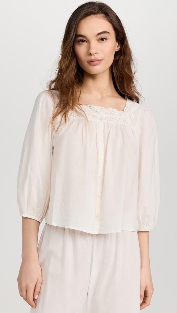 The Great The Eyelet Button Sleep Top