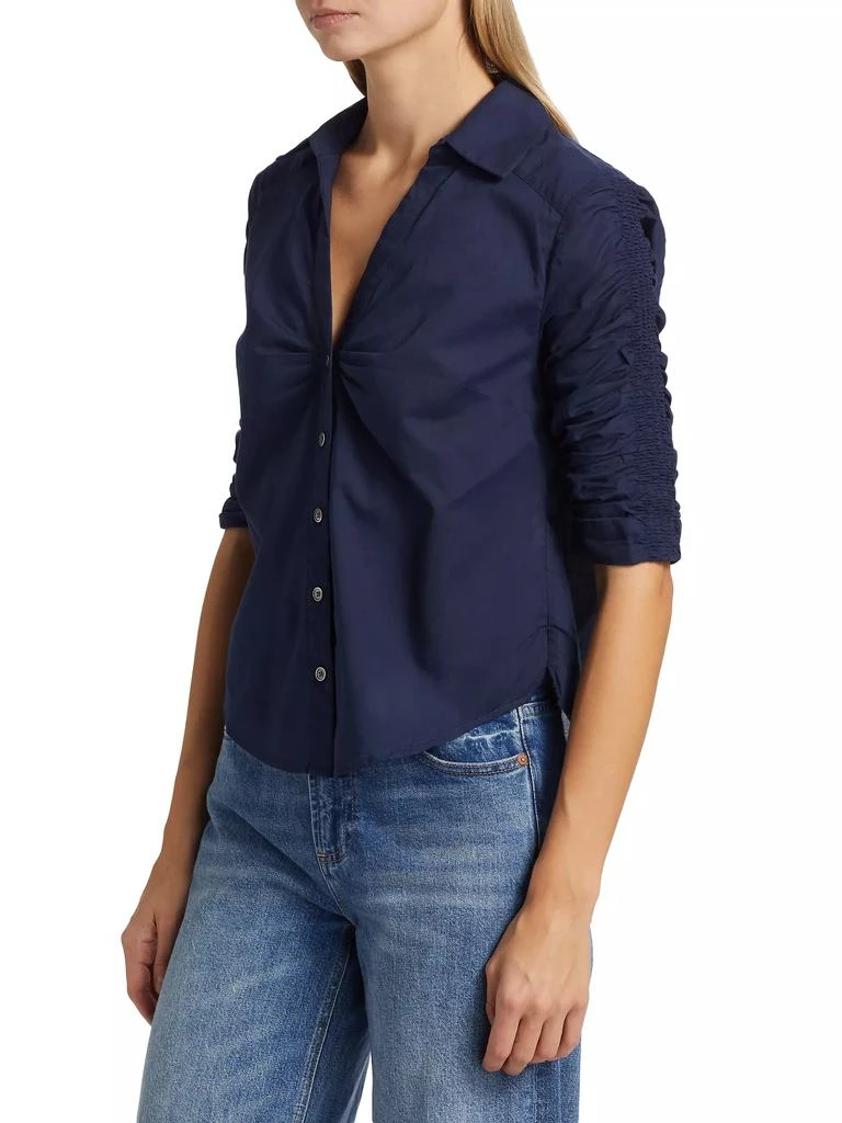 VERONICA BEARD Porta Ruched Cotton Top 4