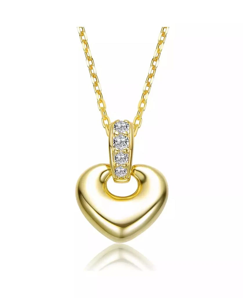 Rachel Glauber Young Adult
s 14K Gold Plated CZ Heart Pendant Necklace