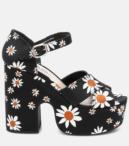Miu Miu Daisy gabardine platform sandals 5