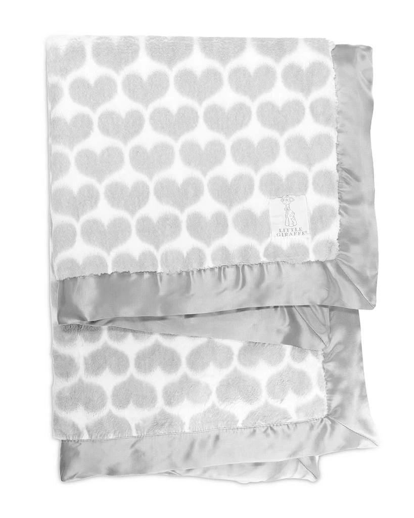 Little Giraffe Luxe™ Faux Fur Heart Army Blanket - Baby 1
