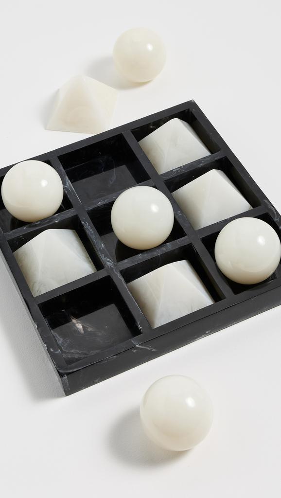 Jonathan Adler Mustique Tic Tac Toe Set - Black/White