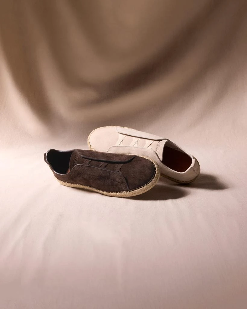 Zegna Men's Triple Stitch Suede Espadrille Sneakers 2
