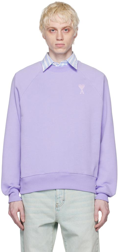 AMI SSENSE Exclusive Purple Ami de Cœur Sweatshirt