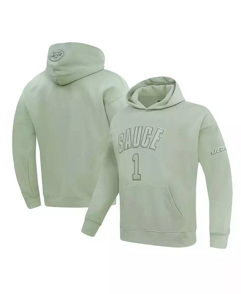 Pro Standard Men's Ahmad Sauce Gardner Light Green New York Jets Player Name and Number Pullover Hoodie 1