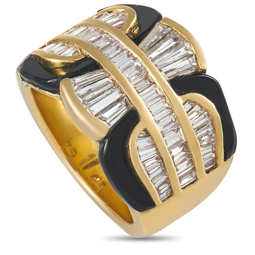 Damiani 18K Yellow Gold 2.38 ct Diamond and Onyx Ring 1