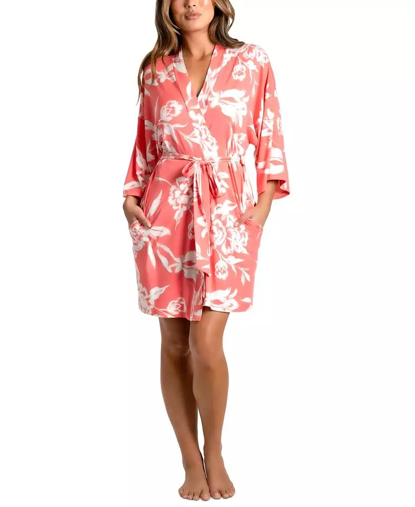 Linea Donatella Women's Printed 3/4-Sleeve Robe 1