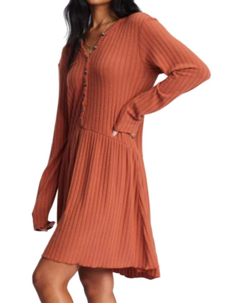 Billabong Always Lounging Midi Dress In Cinnamon