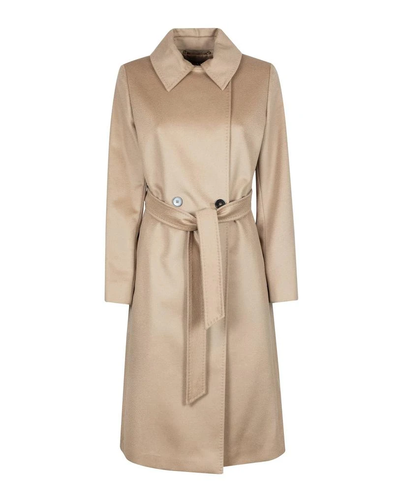 Max Mara Max Mara Studio Bcollag Belted Long-Sleeved Coat from Cettire