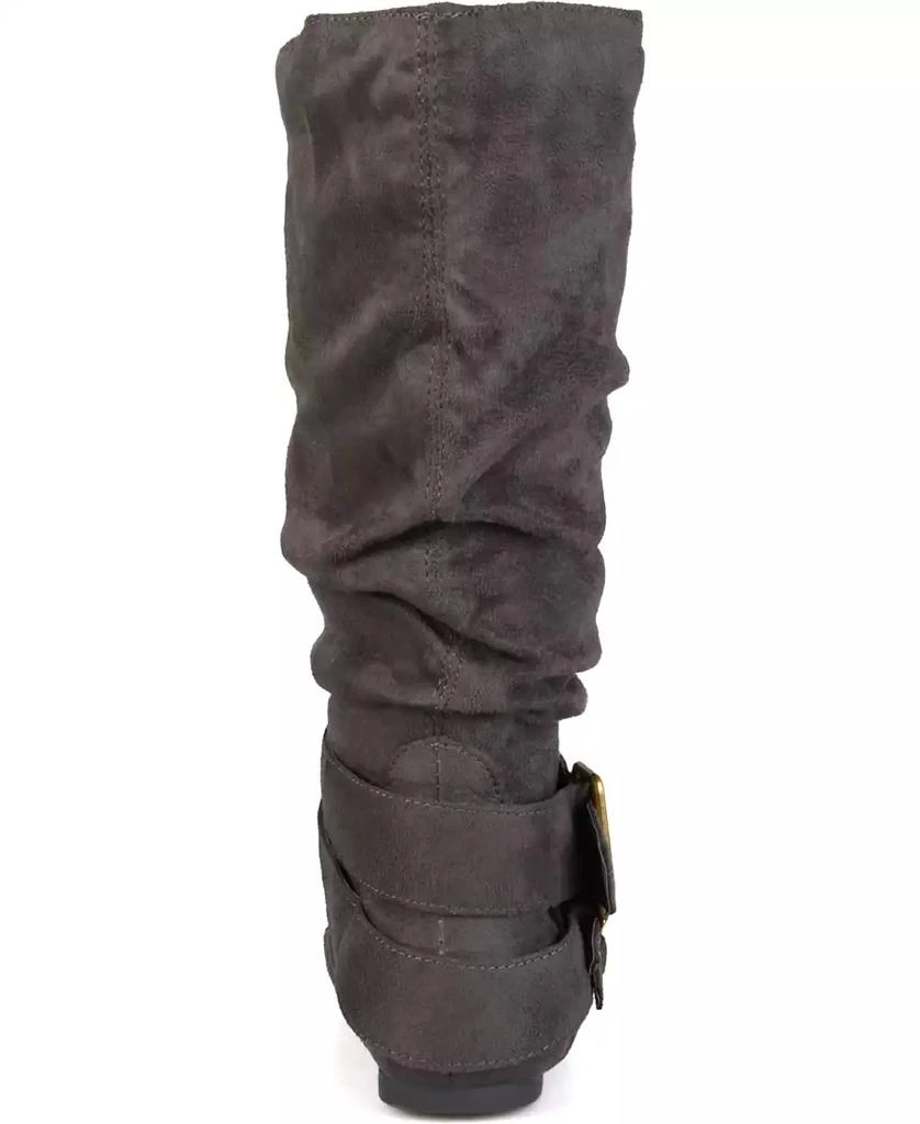 Journee Collection Women's Shelley Rouched Buckle Mid Shaft Boots 9