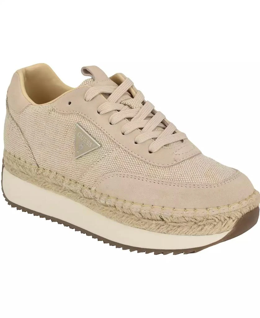 GUESS Women's Stefen Lace-Up Platform Espadrille Sneakers 6