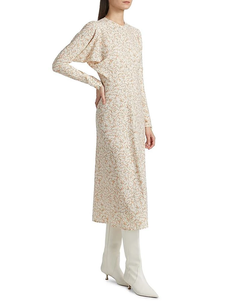 Victoria Beckham Floral Sable Cady Dolman-Sleeve Midi-Dress 4