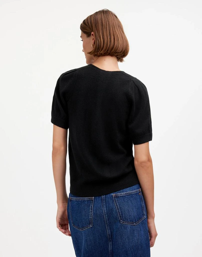 Madewell Cashmere V-Neck Puff-Sleeve Sweater Tee 3