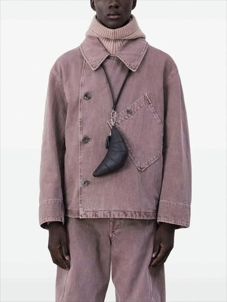 Lemaire Textured Cow Leather Crescent Wallet With Zipper Closure 3