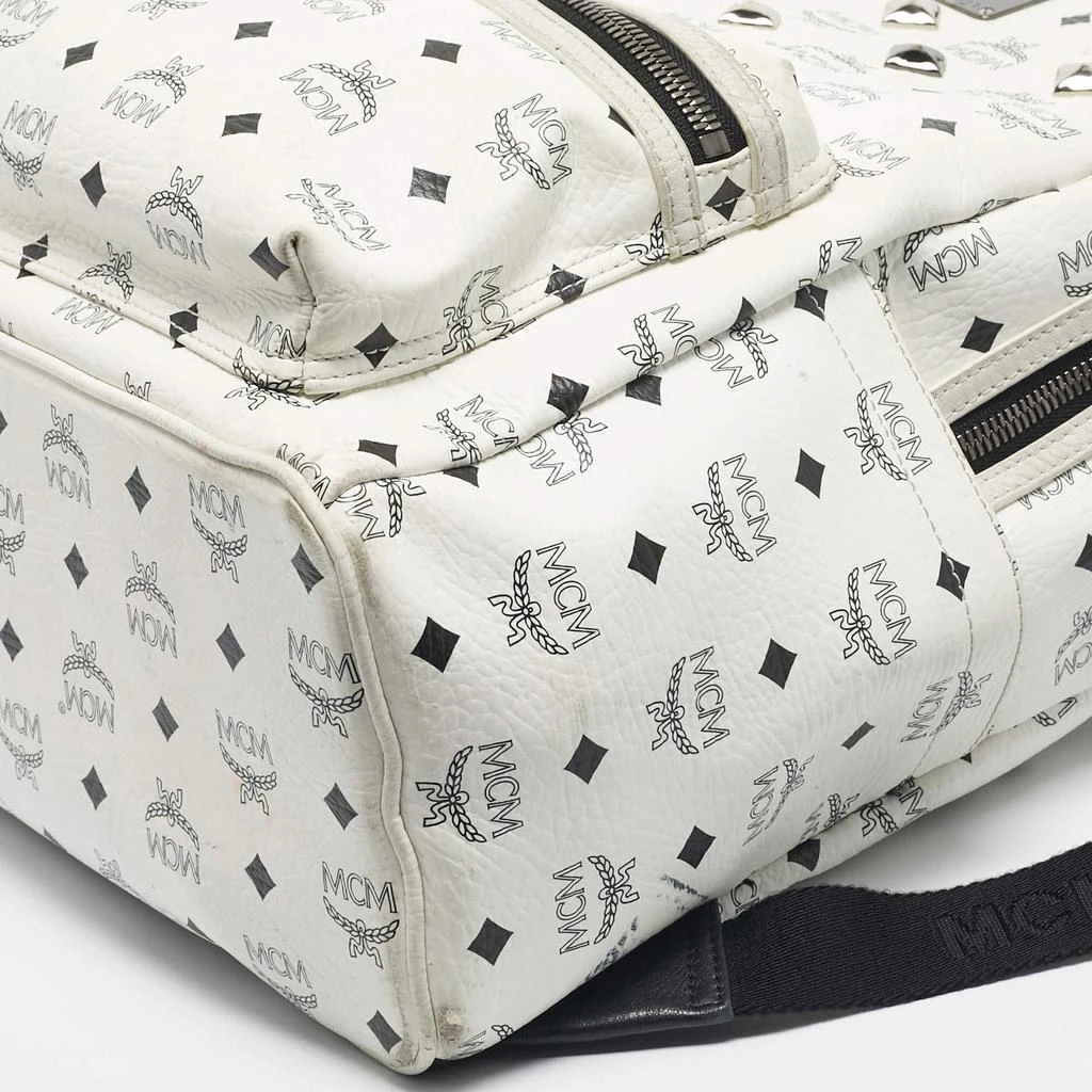 Shop MCM White/Black Visetos Coated Canvas Large Studded Stark