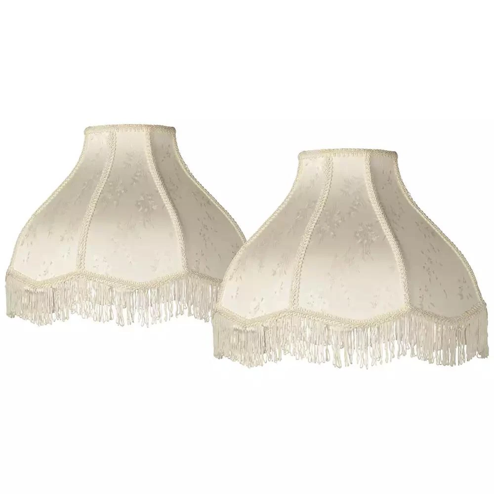 Springcrest Set of 2 Scallop Dome Lamp Shades Cream Large 6