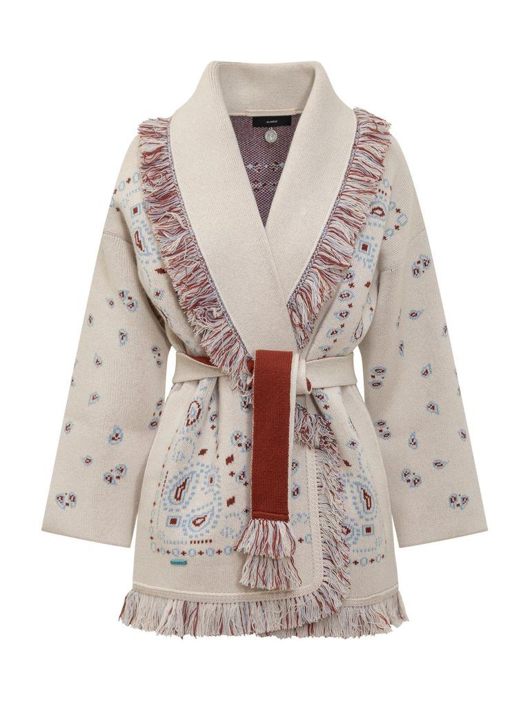 ALANUI Bandana Jacquard Belted Cardigan
