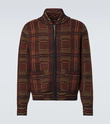 RRL Checked wool jacquard cardigan 1