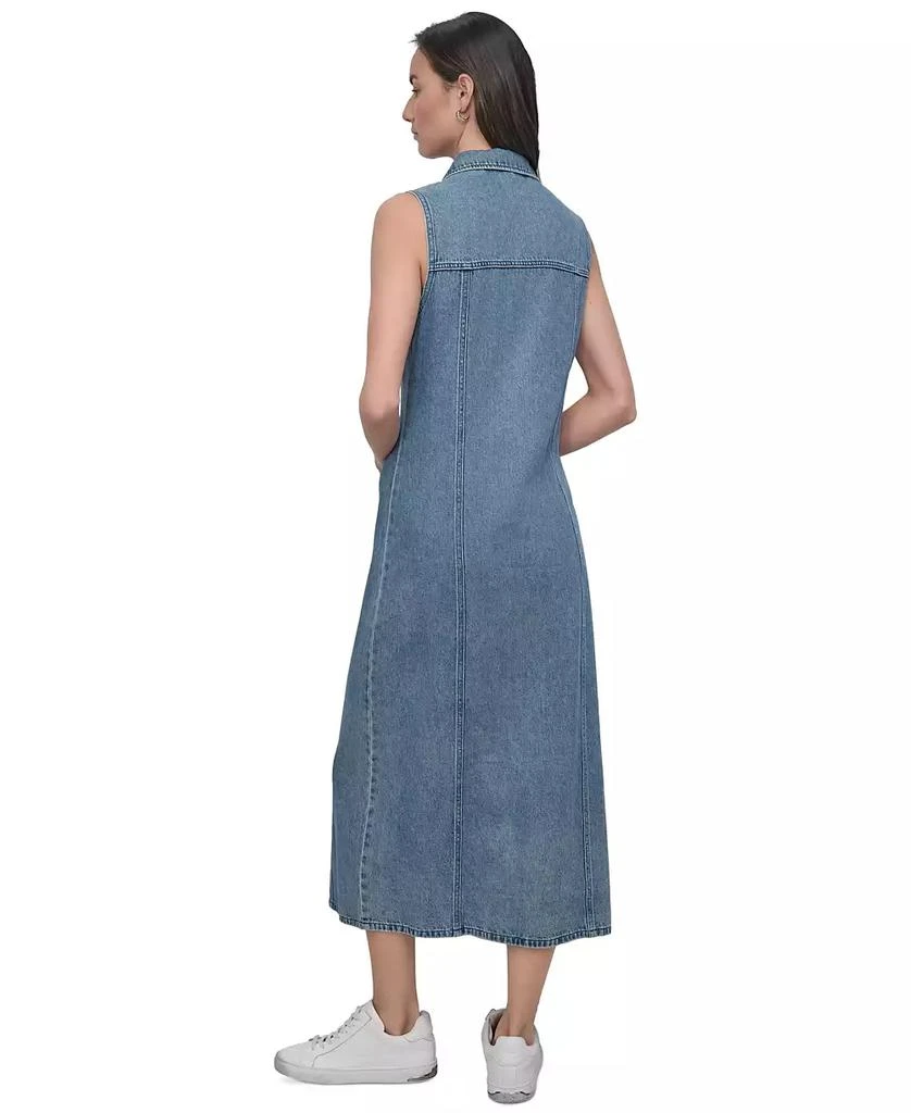 DKNY Women's Sleeveless Denim Maxi Dress 5