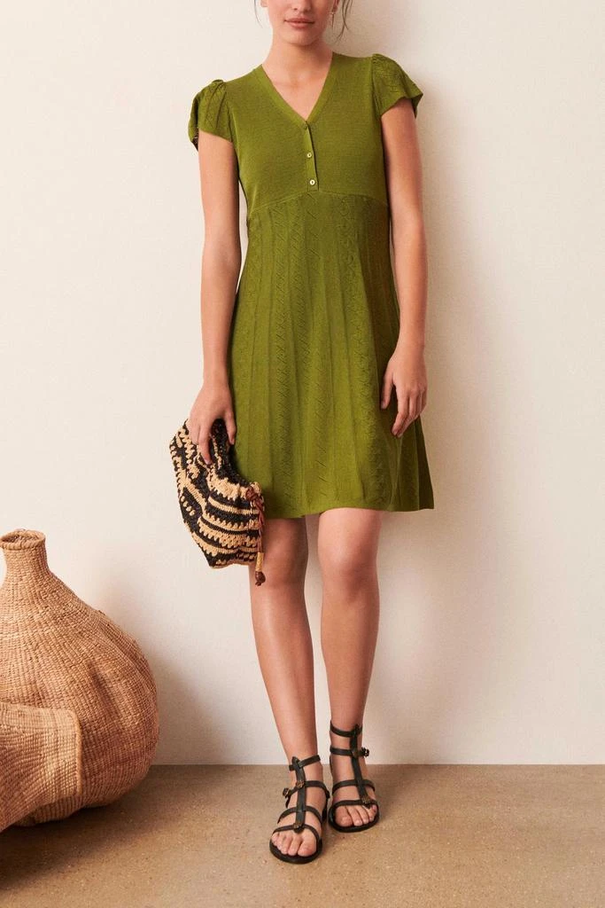 预计3周后发货 ba&sh Robe Adana - Olive - Femme 1