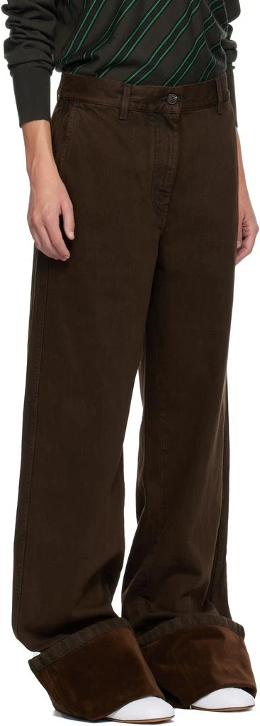 Dries Van Noten Brown Velvet Cuff Jeans 2