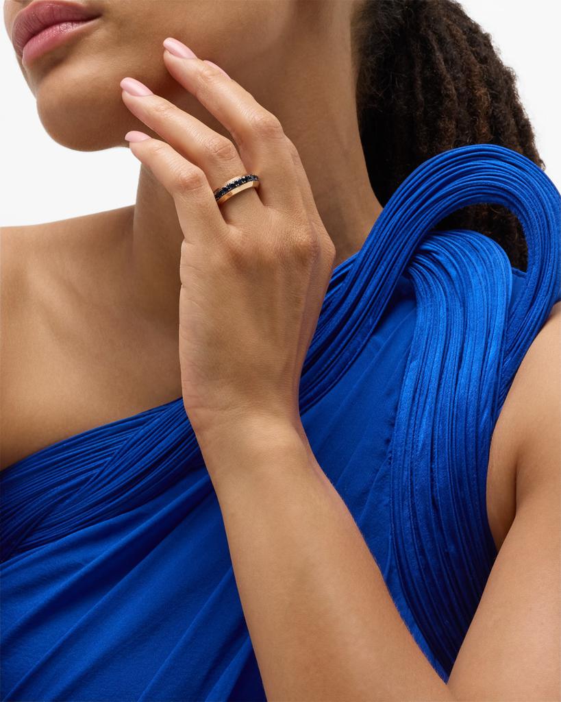 Walters Faith Grant 18K Rose Gold and Blue Sapphire Angled Band Ring