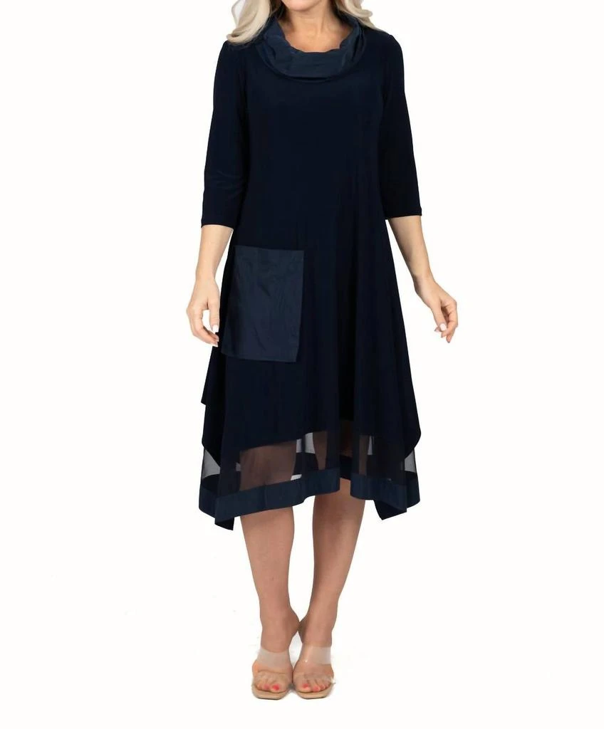 knee length dresses for ladies Satin Cowl Neck Midi Dress main image 0