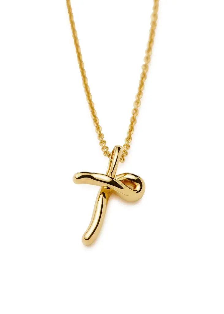 Missoma Initial T mini 18kt gold vermeil necklace 3