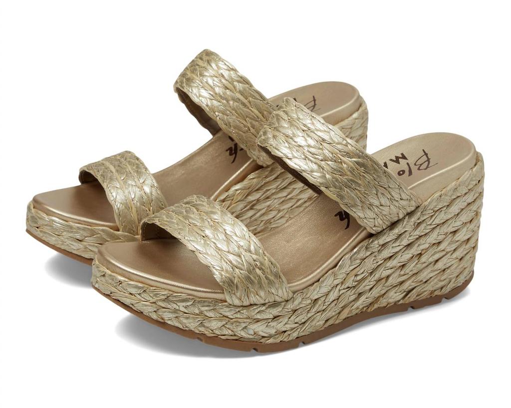 Blowfish Women's Bermuda Raffia Wedges In Gold
