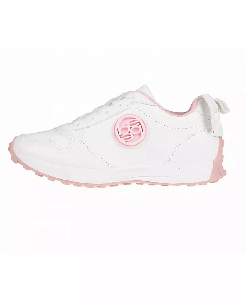 Bebe Little Girls with Bebe Medallion and Double Layer Bow at Back Jogger Sneakers 3
