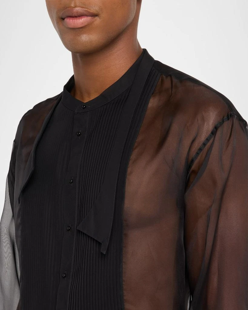 DSQUARED2 Men's Bow Tie Drop-Shoulder Sheer Silk Shirt 5