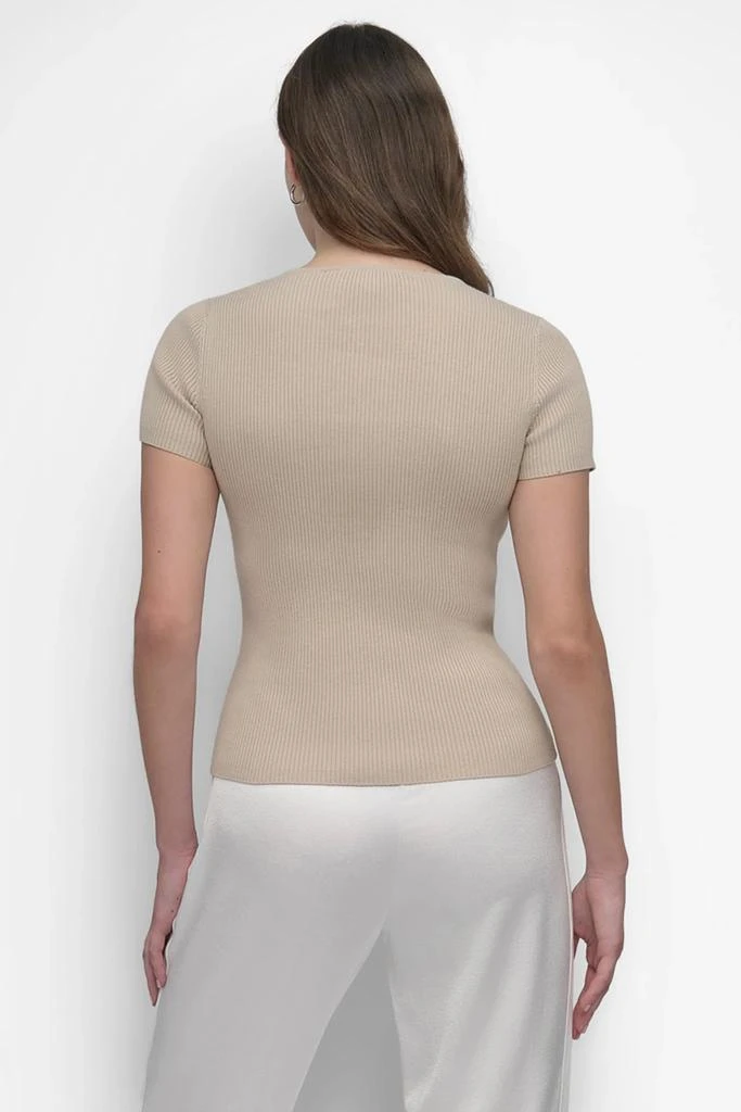 DKNY CAP SLEEVE SQUARE NECK SWEATER 2