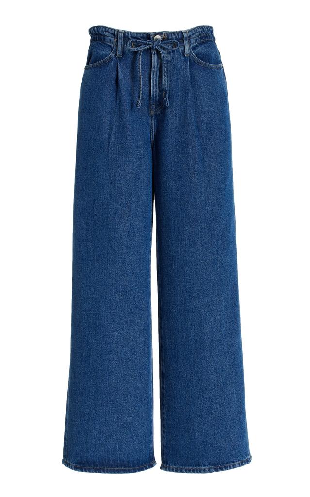 FRAME FRAME - Super Drape Drawstring High-Rise Wide-Leg Jeans - Blue - 24 - Moda Operandi