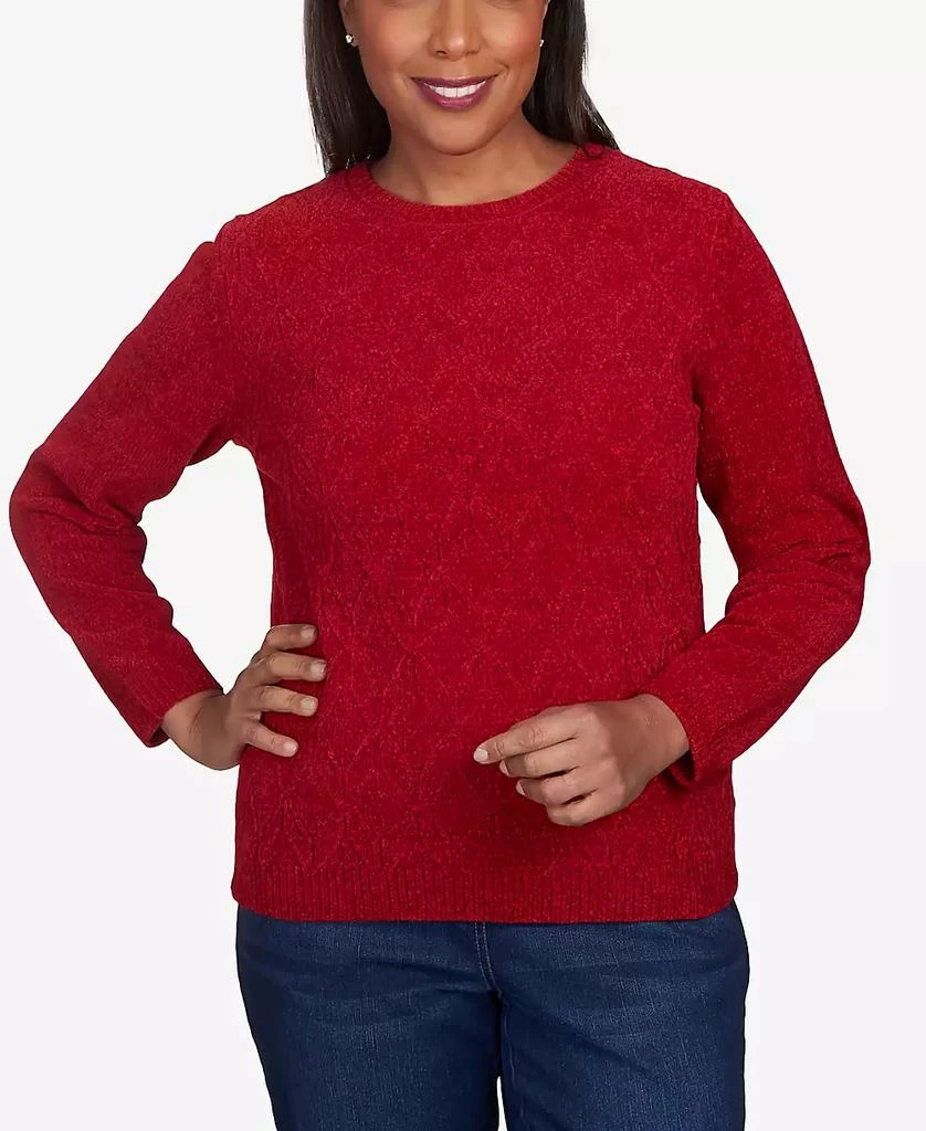 Alfred Dunner Women's Classic Chenille Pullover Sweater 1