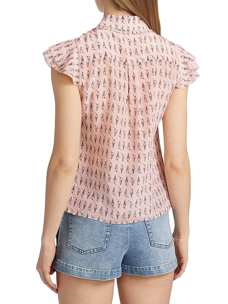Alice + Olivia Martel Ice Cream-Print Silk Blouse 5
