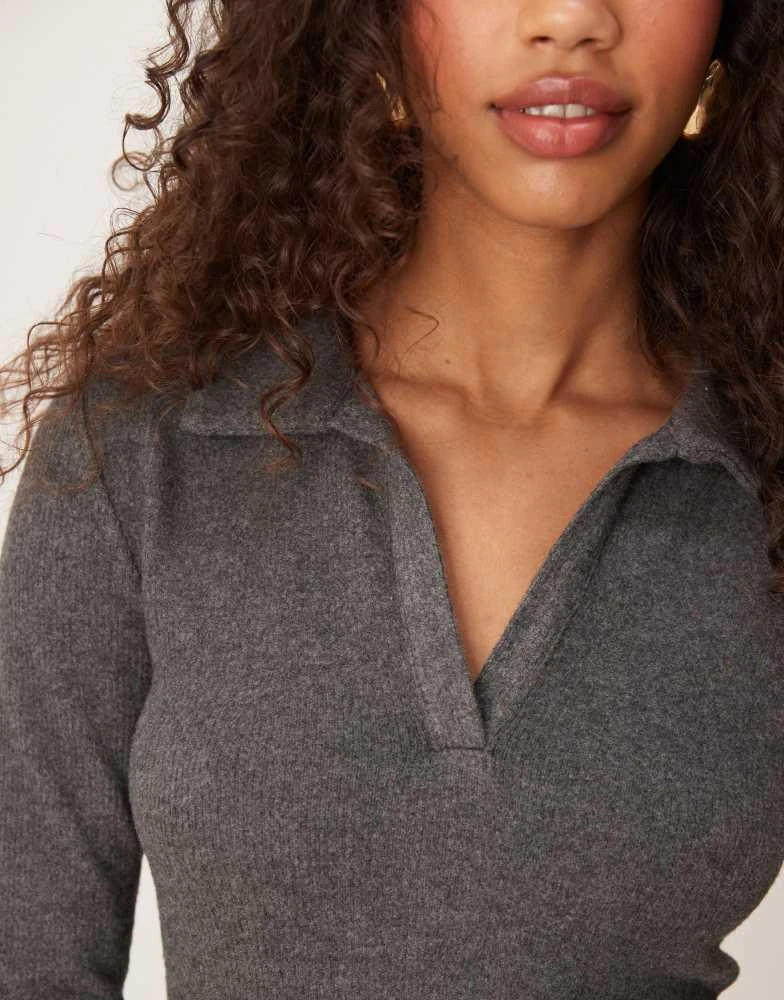 ASOS ASOS DESIGN polo super soft dropped waist dress in grey 2
