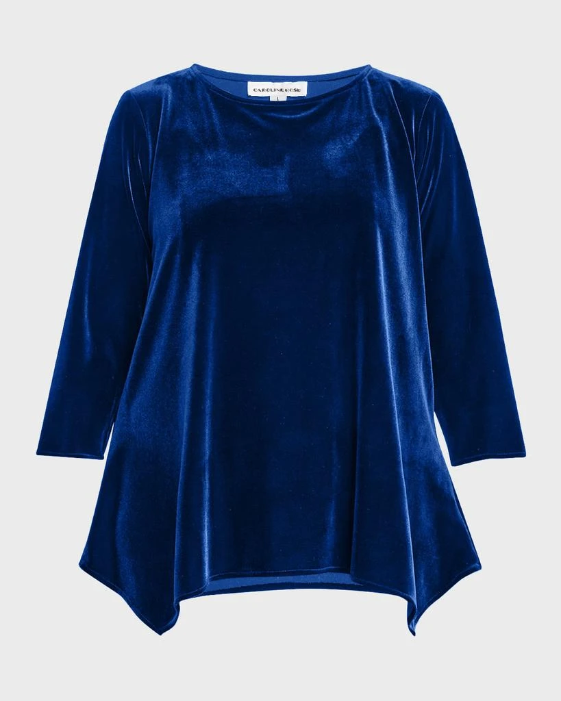 Caroline Rose Plus Size Handkerchief Stretch Velvet Top 1