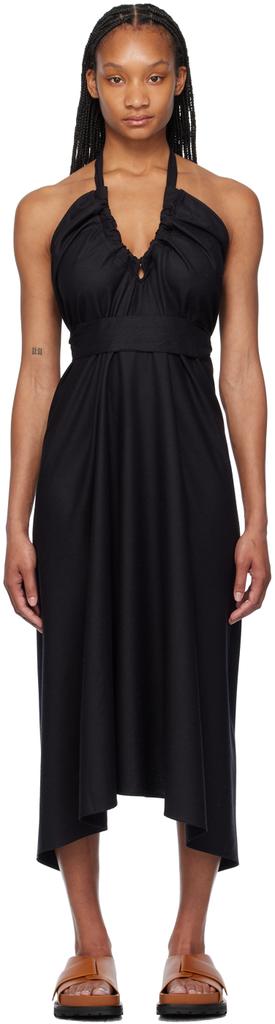 【BASERANGE】MAX DRESS 25SS Black Baserange SSENSE Exclusive Black Node Maxi Dress - Dresses