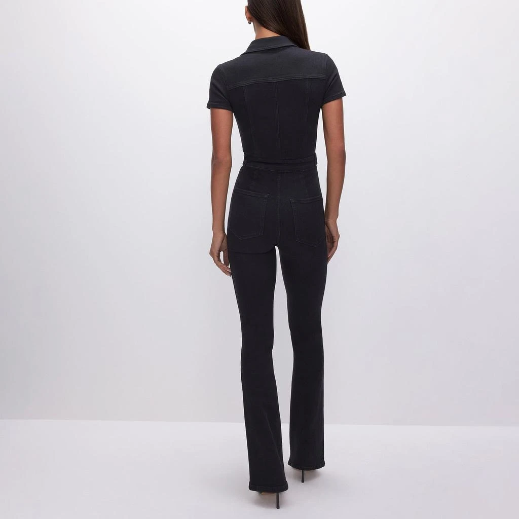 Good American Good American Fit For Success Stretch-Denim Bootcut Jumpsuit 2
