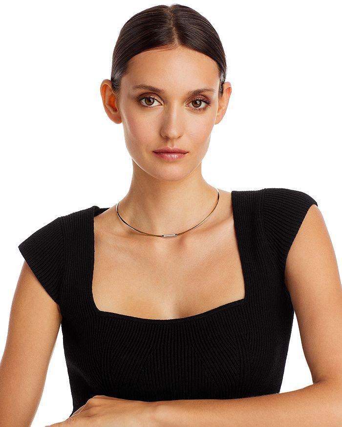 Alberto Amati 14K Yellow Gold Diamond Omega Link Collar Necklace, 16-18"