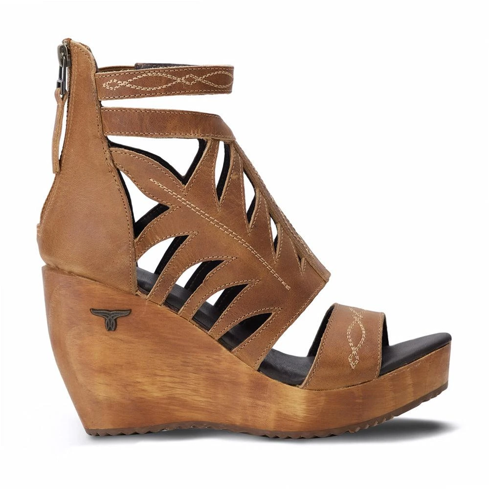 LANE Becca Cut Out Embroidered Wedge Sandals 1