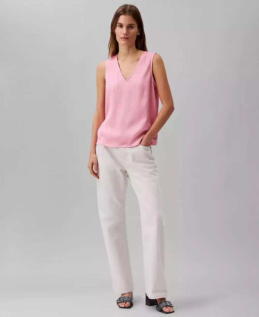 Calvin Klein Women's Textured Plissé V-Neck Tank Top 4