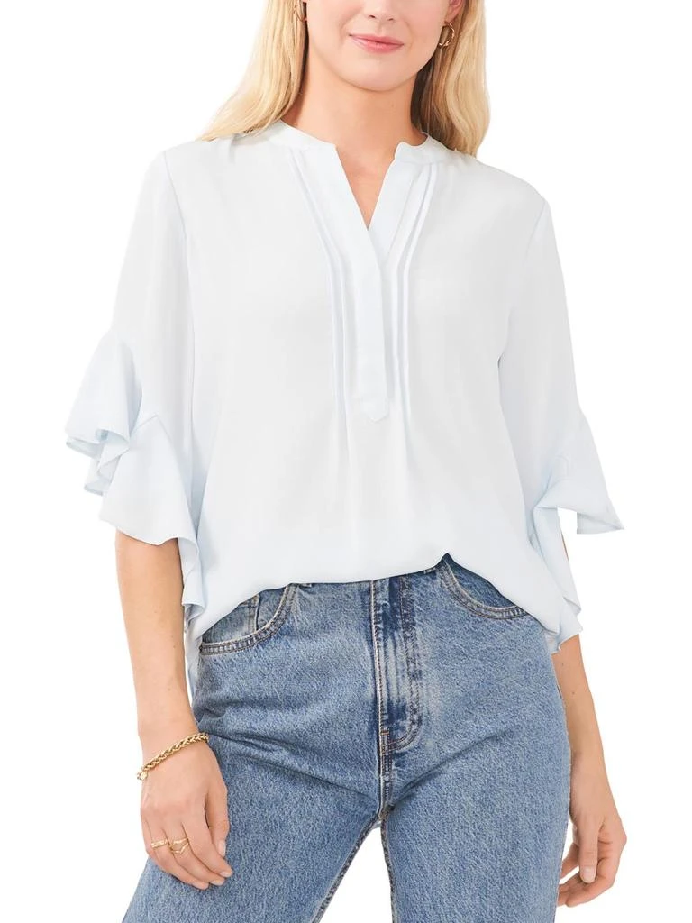 Vince Camuto Womens Ruffle Sleeve Split Neck Blouse 7