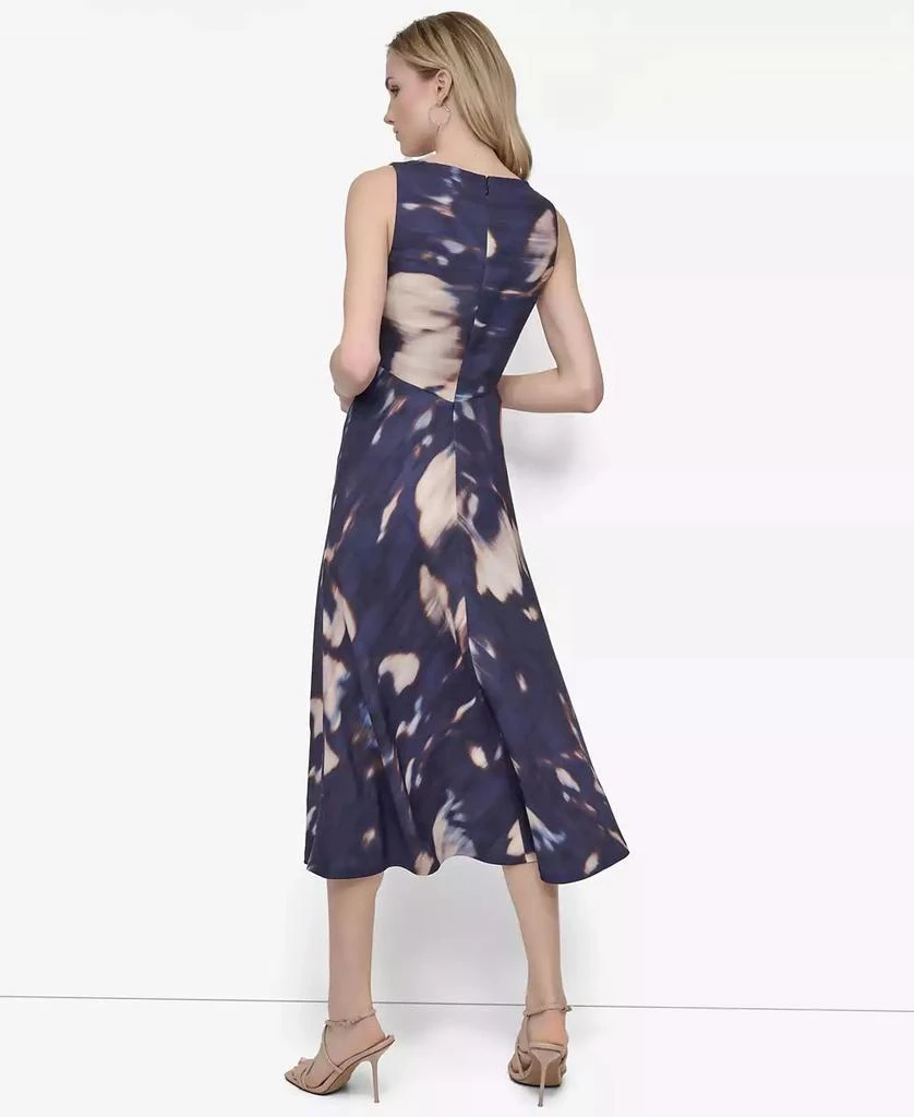 DKNY Women's Sleeveless V Neck Fit and Flare Midi Dress 5