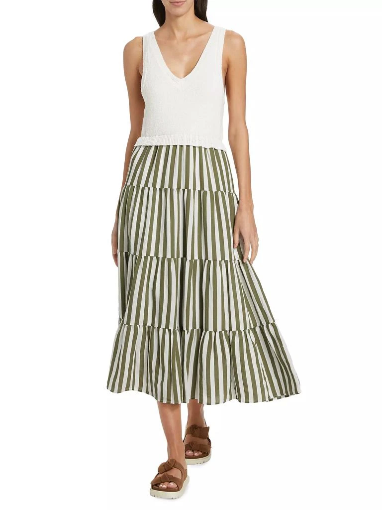 En Saison Cece Mixed-Media Midi-Dress 3