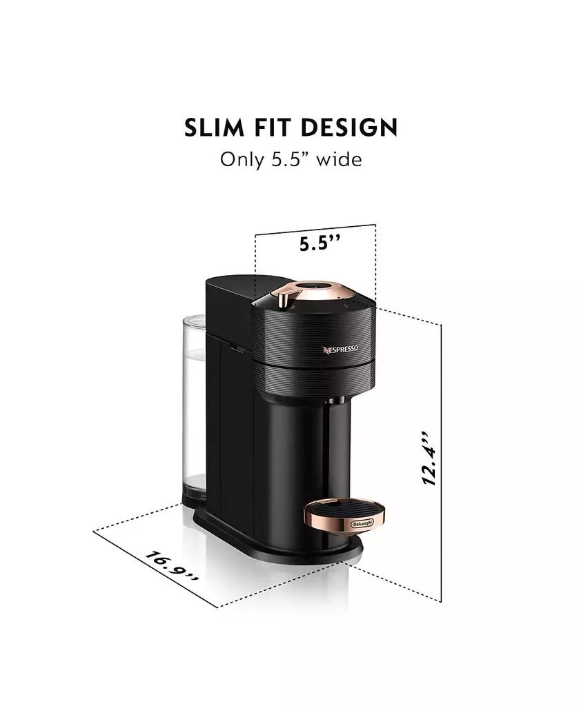 Nespresso Vertuo Next Premium Coffee and Espresso Machine by De'Longhi in Black Rose Gold 8