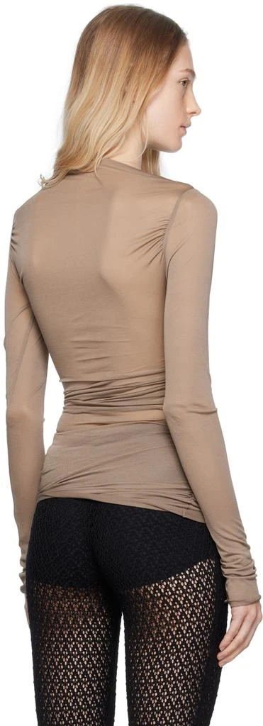 BLUMARINE Taupe Semi-Sheer Blouse 3