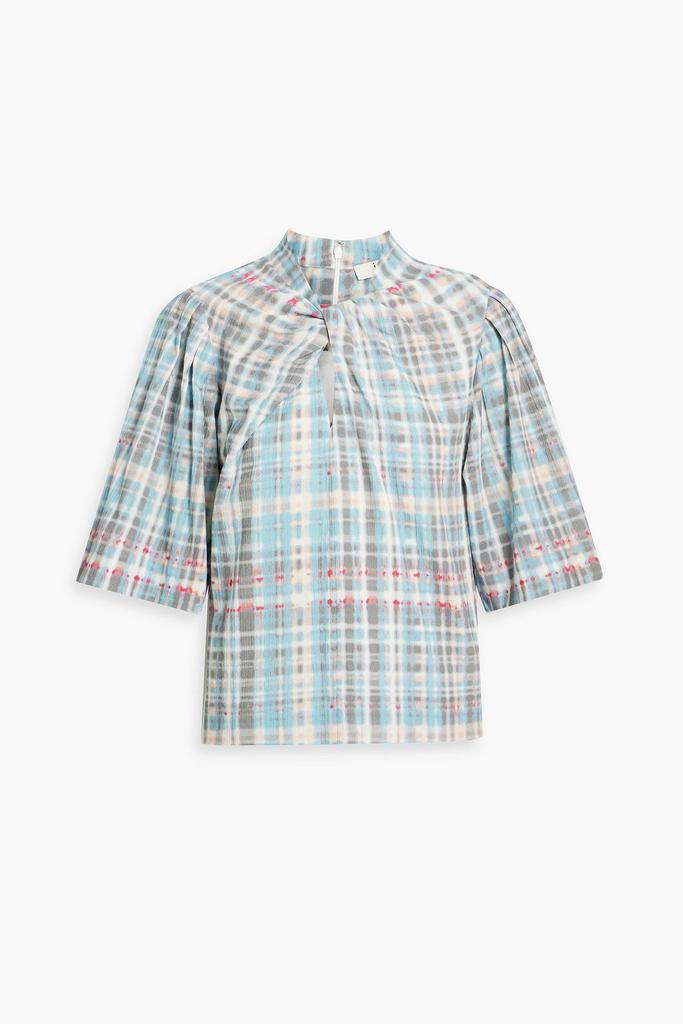 Joie Lyell twist-front printed cotton top